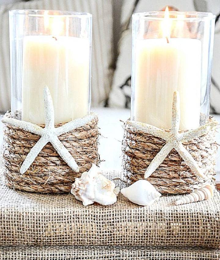 DIY Rope Wrapped Candle Holder