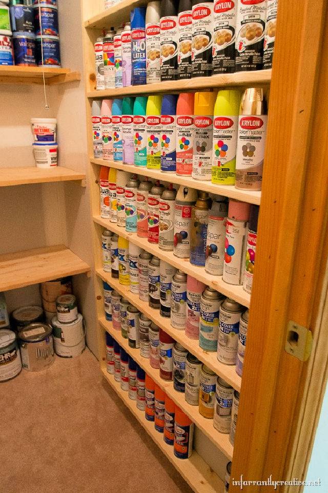 DIY Spray Paint Shelf Holds 117 Cans
