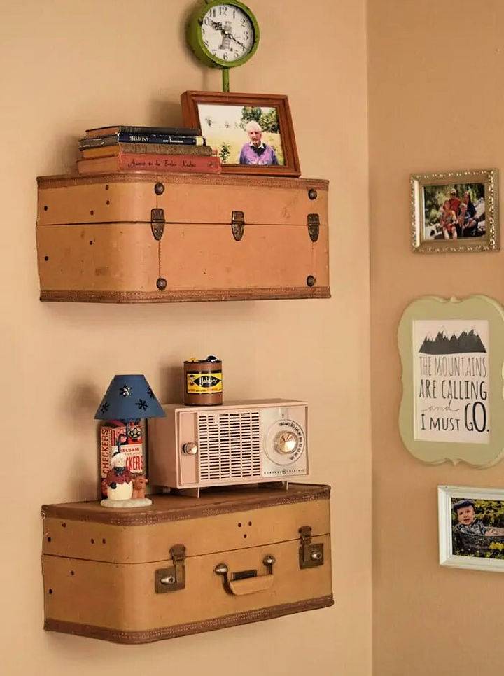 DIY Suitcase Shelves Step by Step Instructions