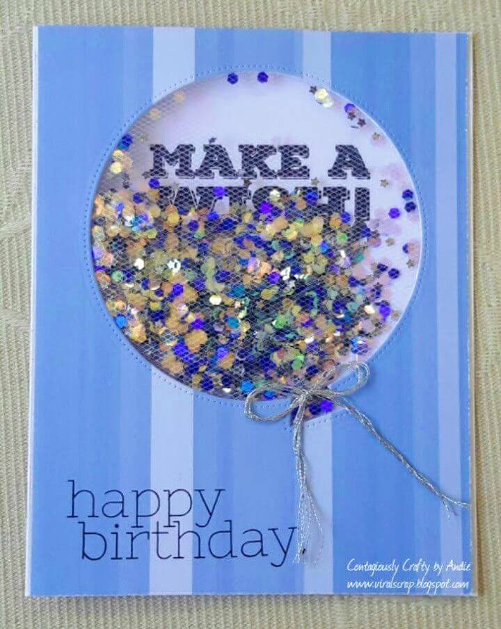 DIY Tulle Birthday Balloon Card, unique DIY birthday Card