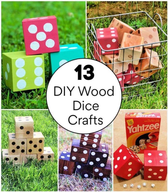 DIY Wood Dice Crafts, how to make wooden dice, 11 Step by Step Tutorials, DIY Crafts