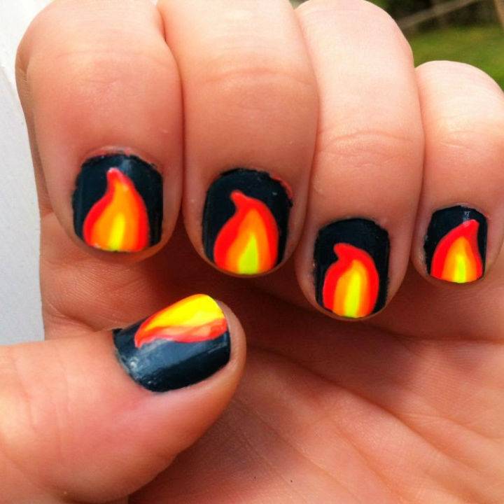 Easy DIY Flame Manicure Nail Tutorial