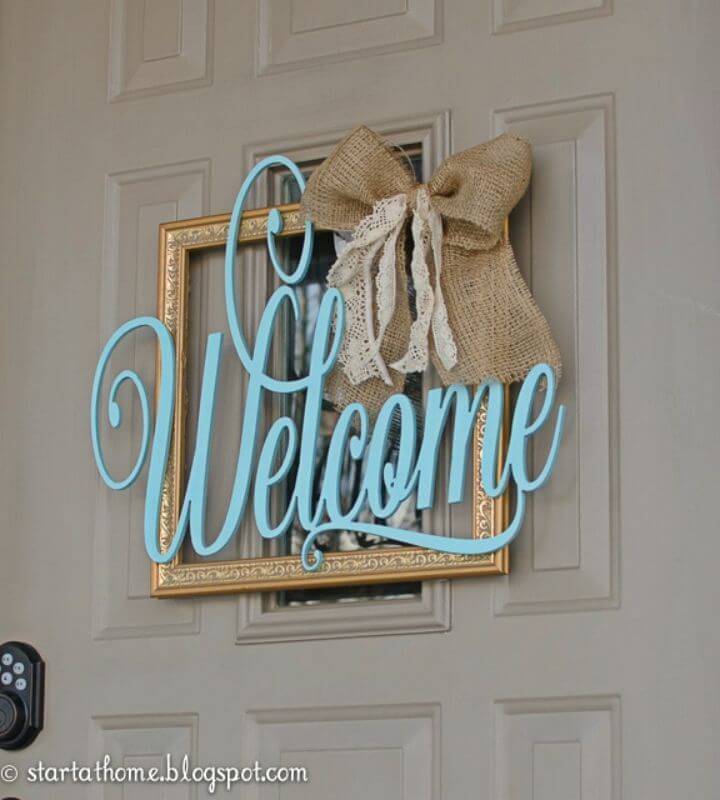 Easy DIY Welcome Door Hanger, get your porch dignified with this handmade welcome door hanger!