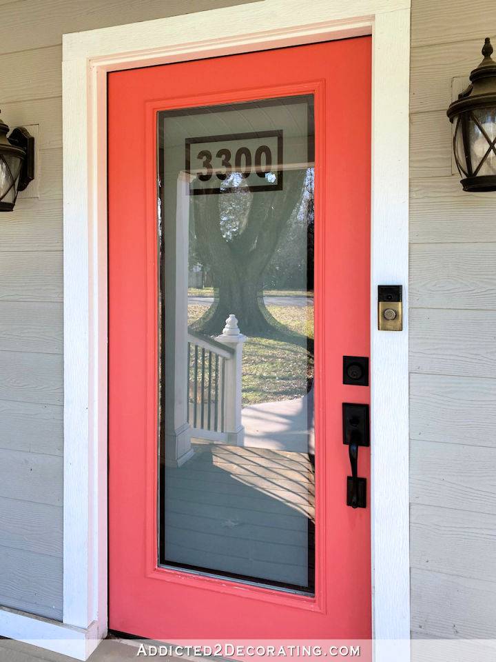DIY Frosted Front Door With House Numbers