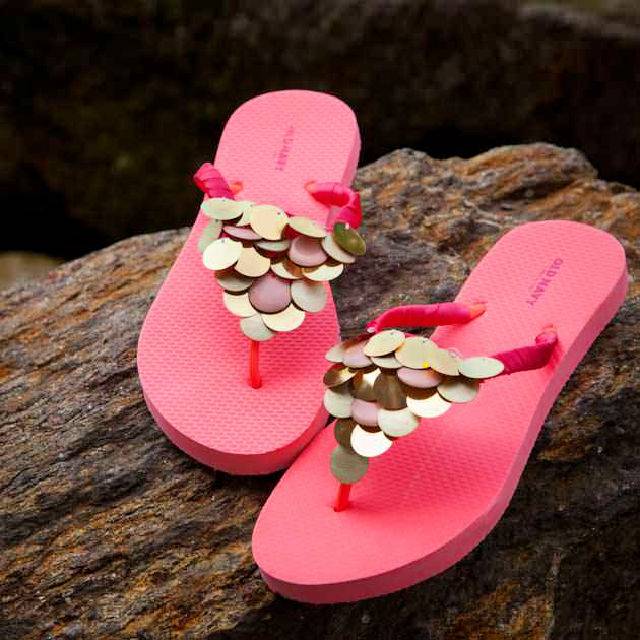 Handmade Flip Flops With Paillettes