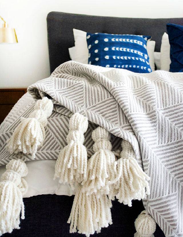 Handmade Giant Tassel Throw Blanket