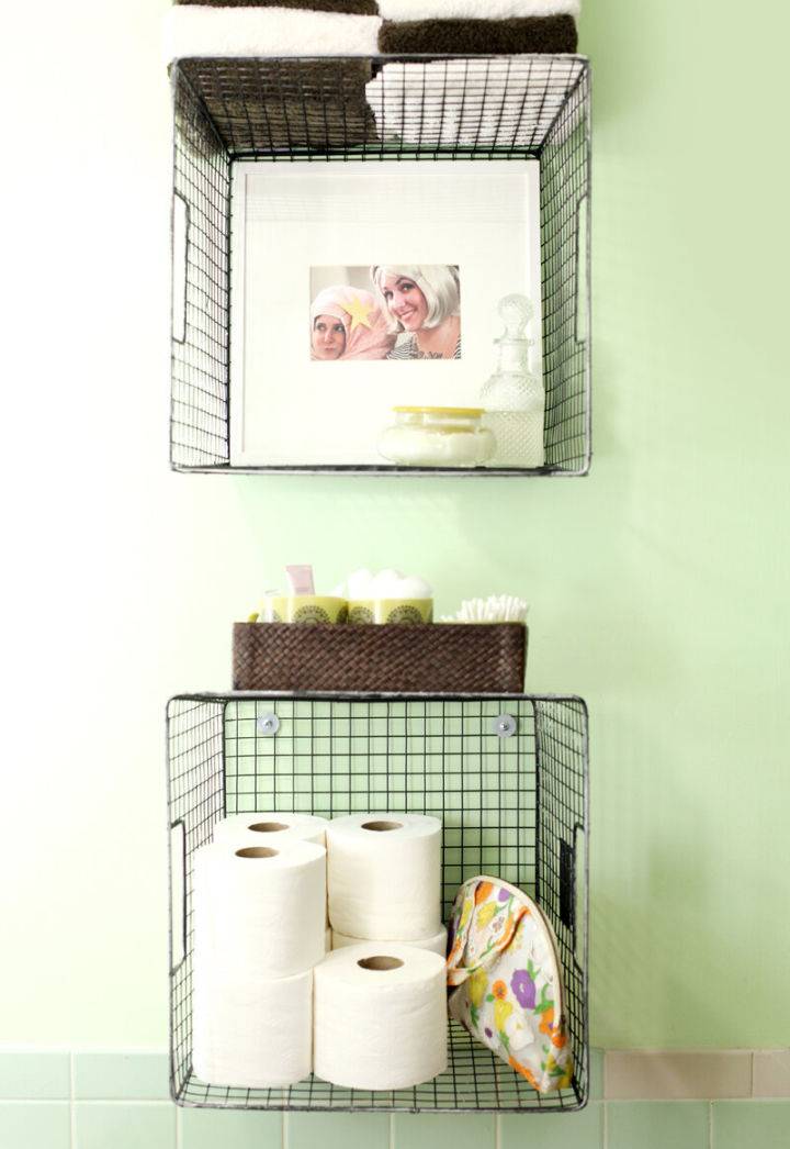 DIY Hanging Basket for Bathroom Storage
