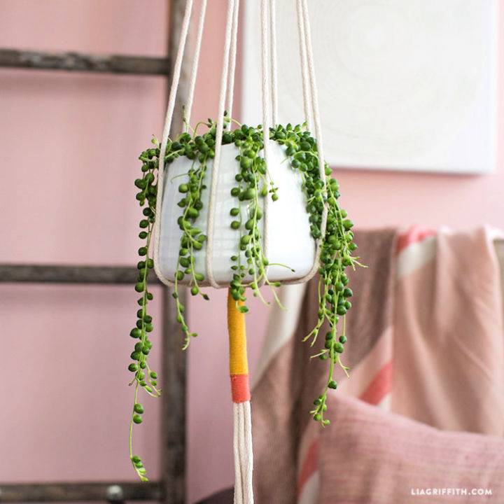 DIY Cotton Rope Hanging Planter