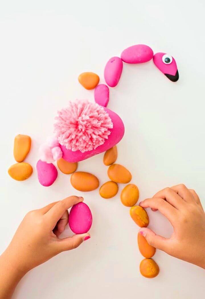 How To Make a Flamingo Rock Puzzle, Painted Rock Birds Art, Painted Rock Animals
