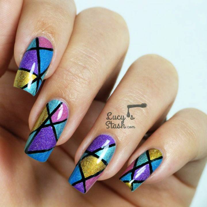How to Abstract Holo Nail Design