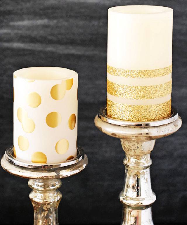 How to Make Gold Glitter Candles
