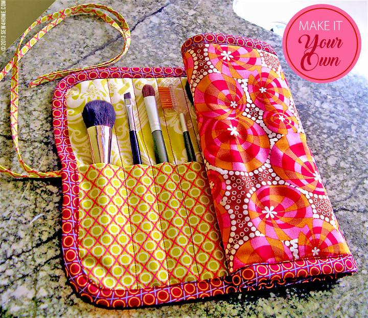How to Make a Roll up Makeup Brush Case