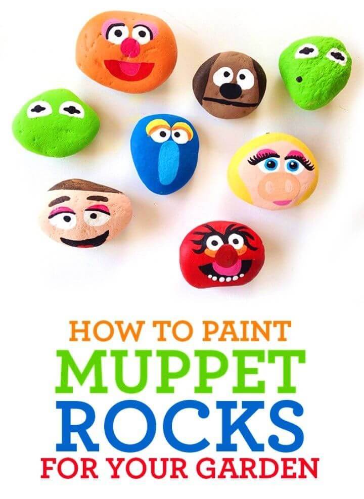 How to Paint Muppet Rocks, Painted Rock Crafts, Easy Rock Painting Ideas