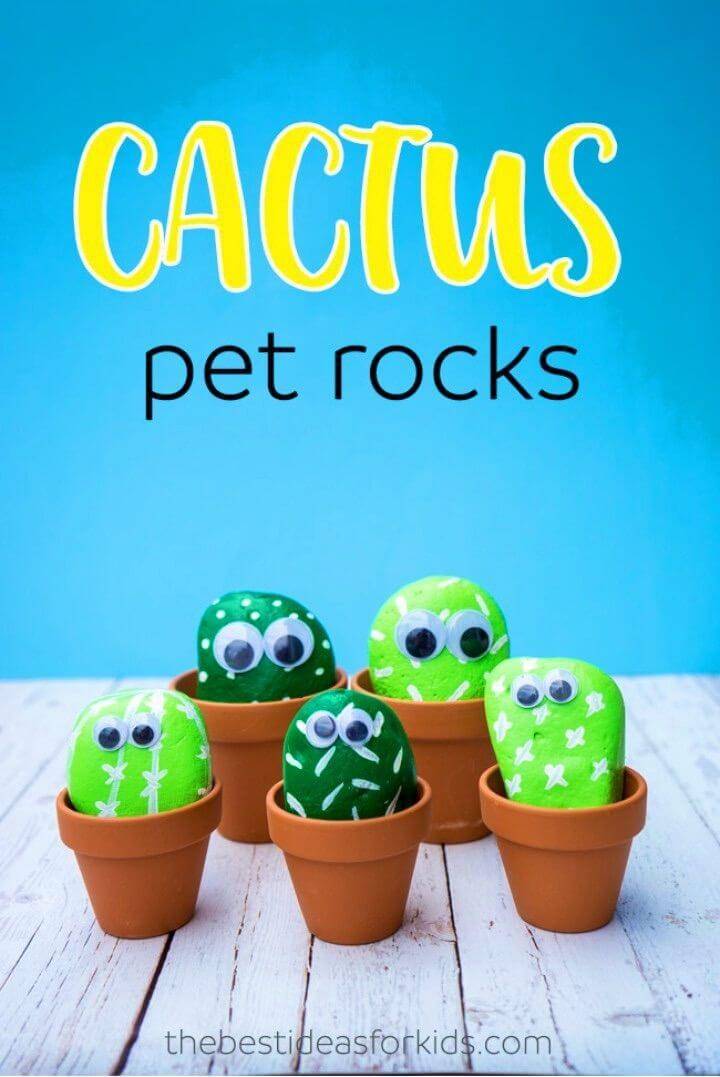 How to Paint Pet Cactus Rocks, Painted Rock Garden Decors, Painted Rocks for Outdoor