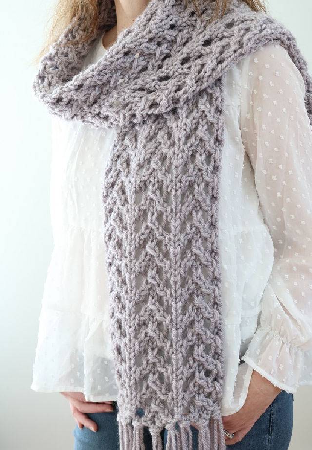 Bulky Lace Scarf Knitting Pattern 
