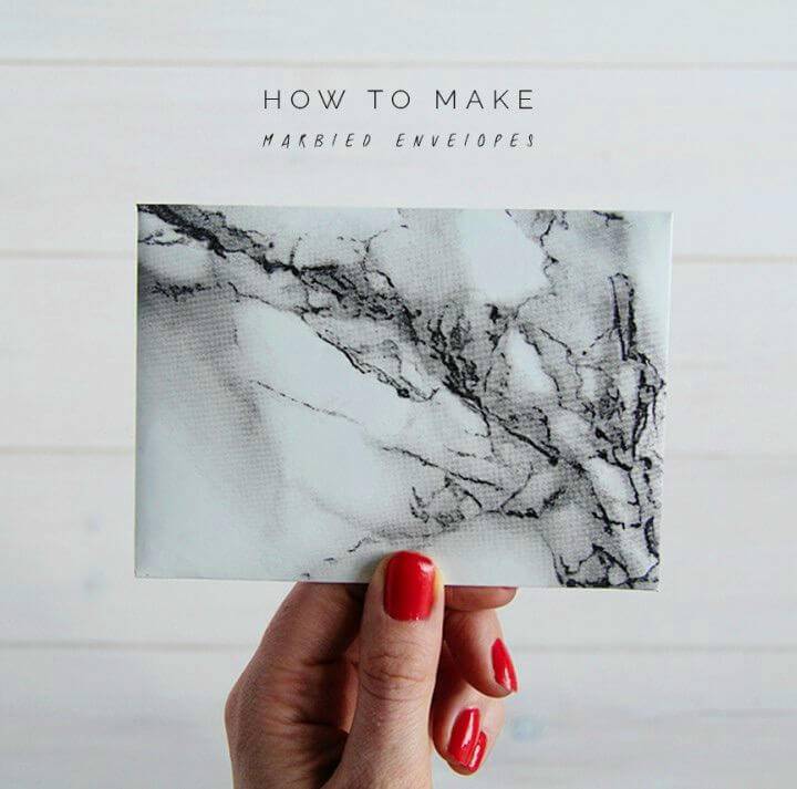 Make Marbled Contact Paper Envelopes, create also the faux marble envelopes using the marble contact paper!