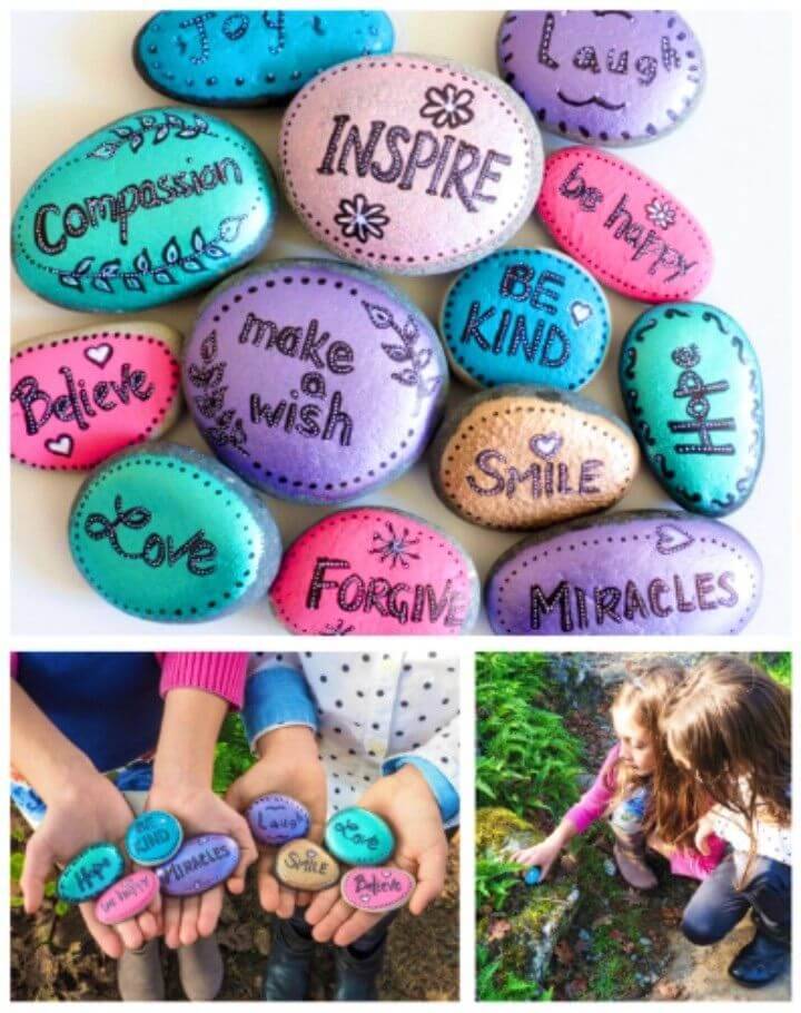 Make Your Own Word Rocks, painted rocks with sayings
