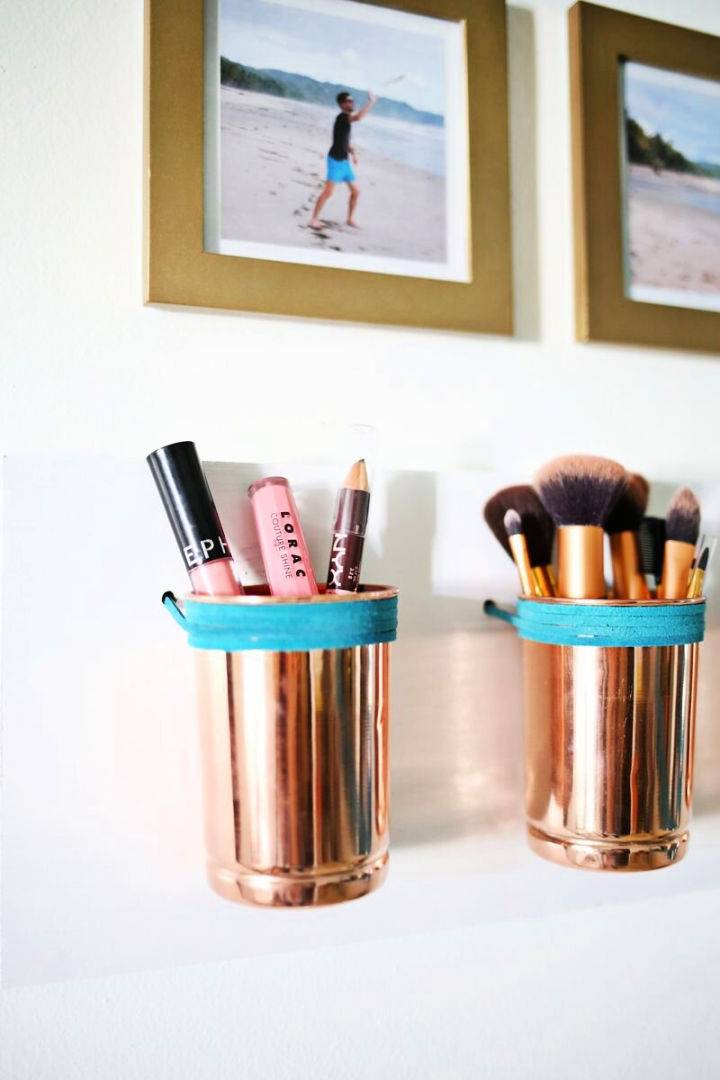Make a Leather and Copper Make up Organizer