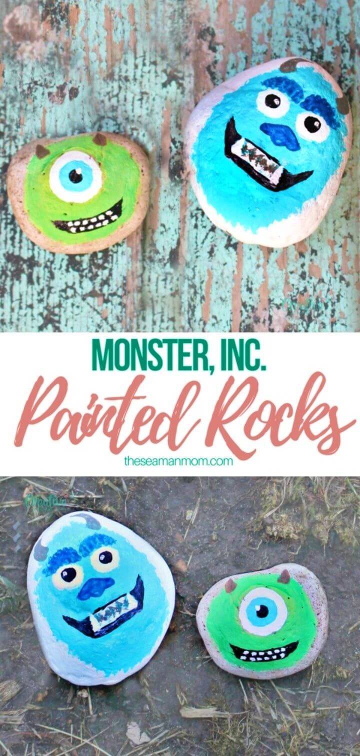 Make a Monster Painted Rocks Craft, rock painting ideas for beginners