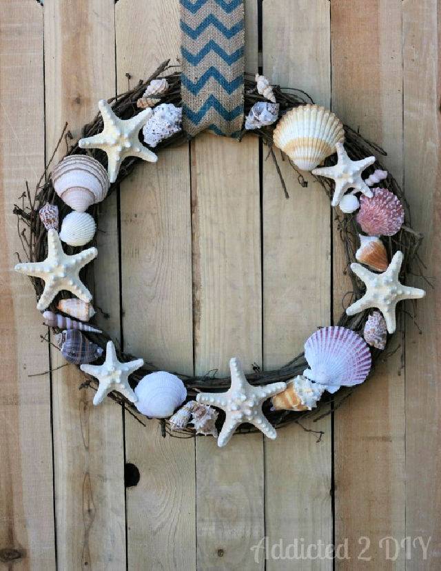 Making a Seashell Summer Wreath