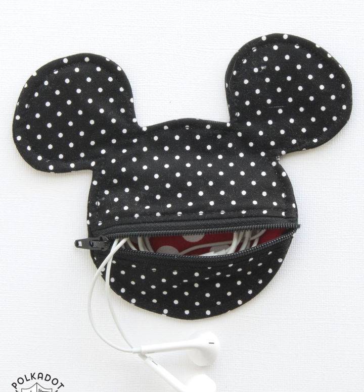 Mickey Mouse Earbud Pouch Sewing Pattern