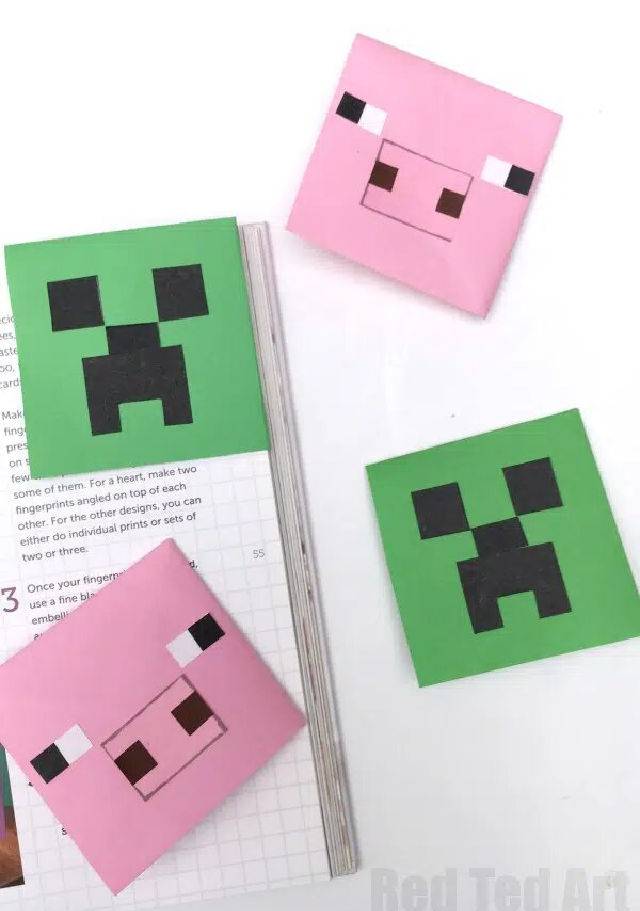 Handmade Minecraft Corner Bookmark