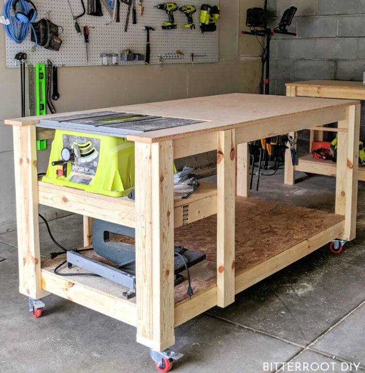 DIY Mobile Workbench With Table Saw