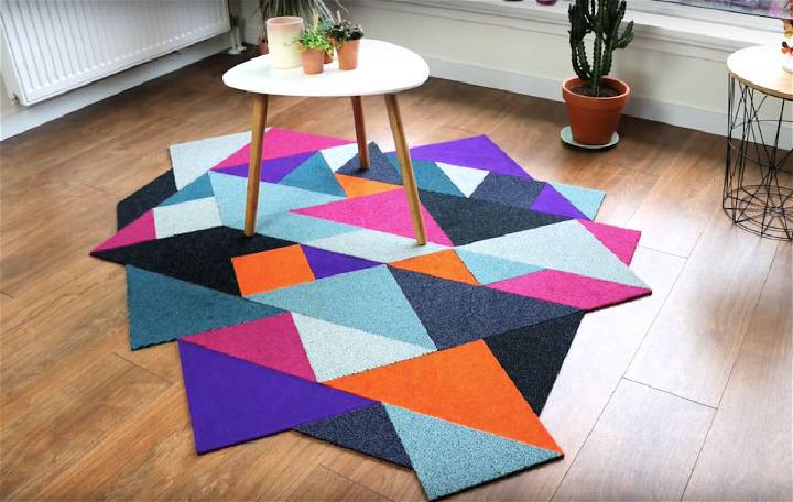 Modular Tangram Rug Using Carpet Tiles