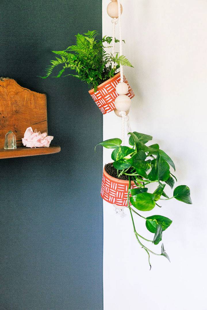 Homemade Painted Hanging Planters