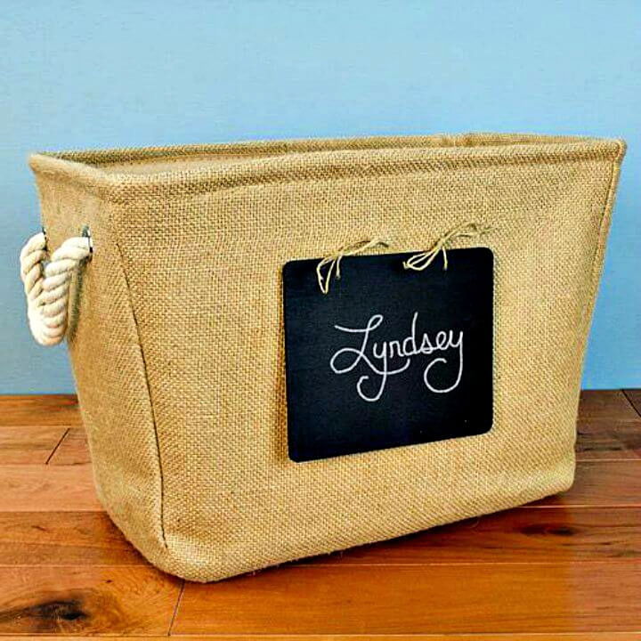 Personalized Chalkboard Burlap Tote