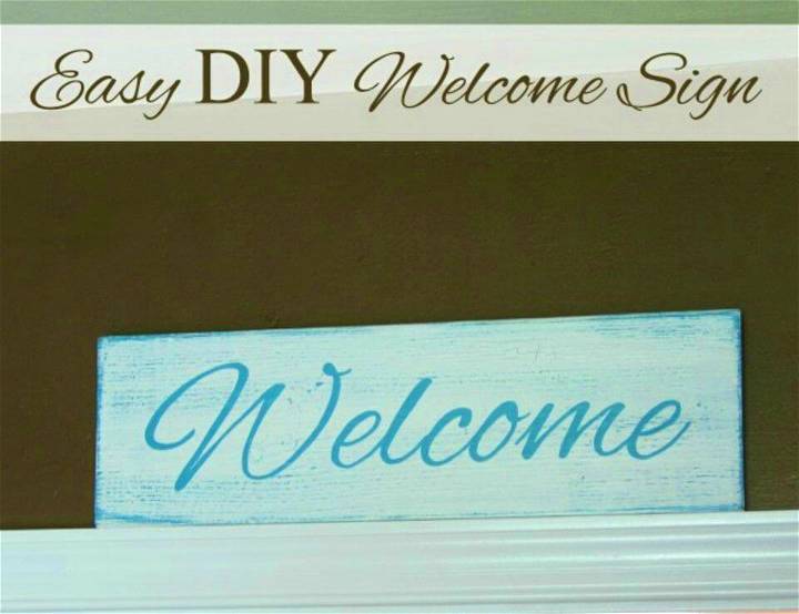 Pretty DIY Welcome Sign, grab the wood and write custom letters on them and make enticing welcome signs for your entrance and porch!
