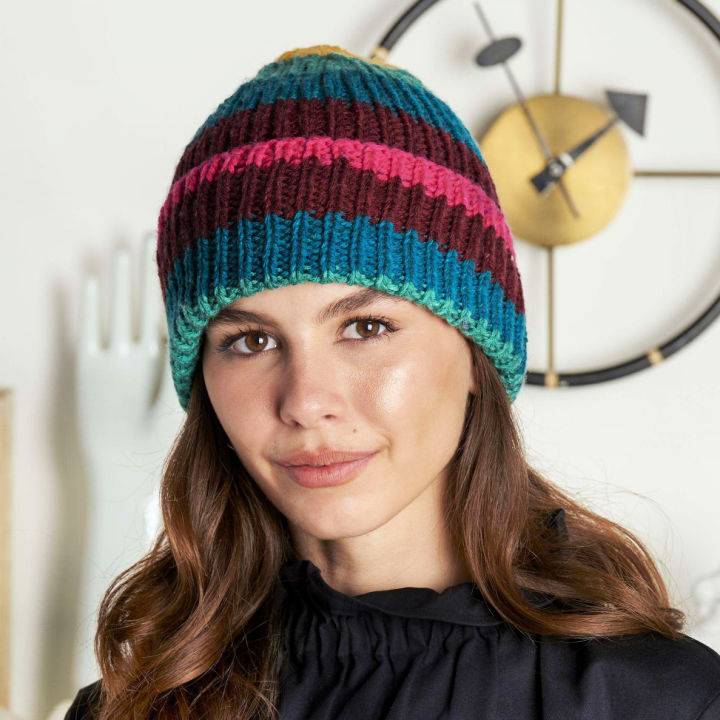 Ribbed Knit Beanie Pattern