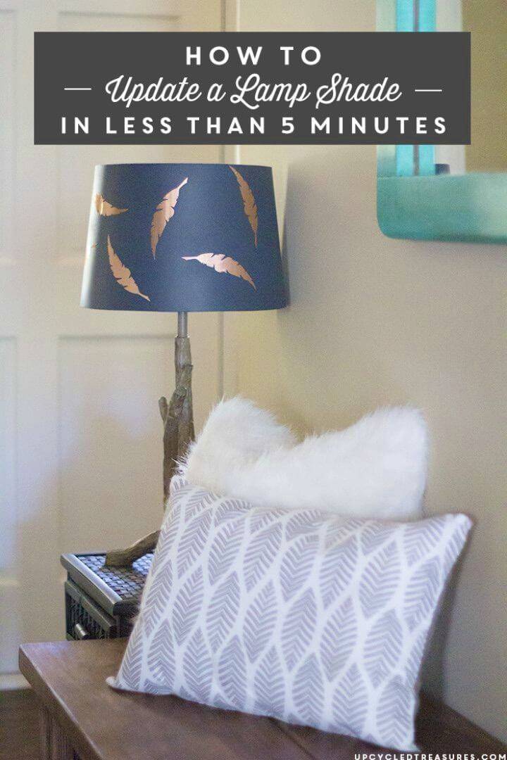Super Easy DIY Lamp Shade Update, instantly upgrade your lampshades to match your new home decors using contact paper!