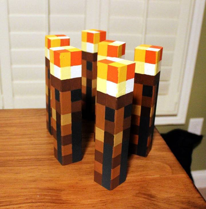 Wooden Minecraft Torch From 2×2 Board