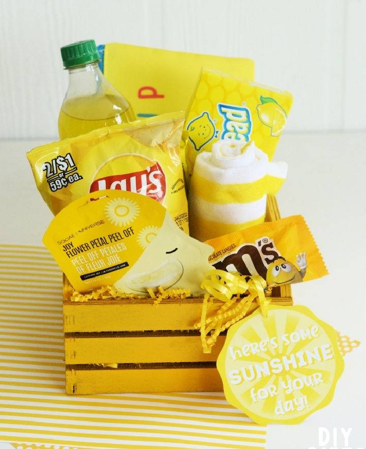 DIY Yellow Gift Basket - Step by Step Instructions