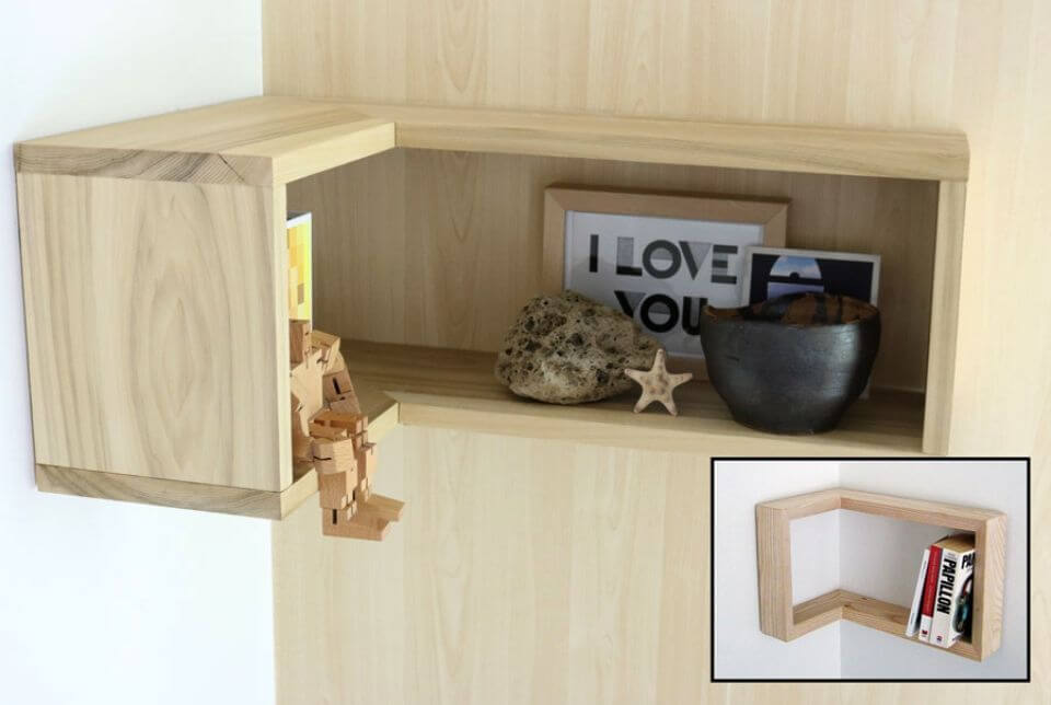 Adorable DIY Floating Corner Shelf