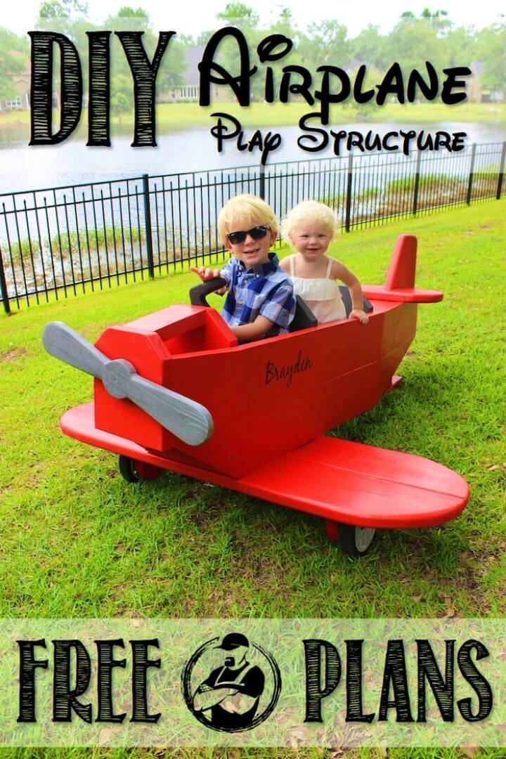 Adorable DIY Wooden Airplane Play Structure