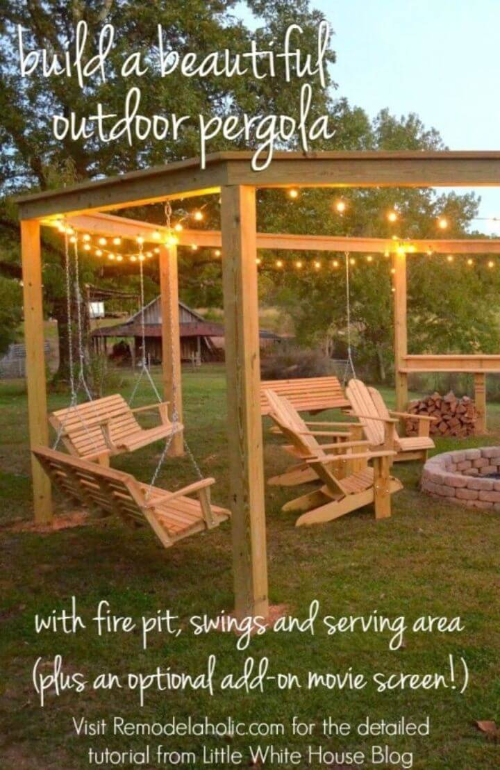Amazing DIY Pergola and Firepit With Swings