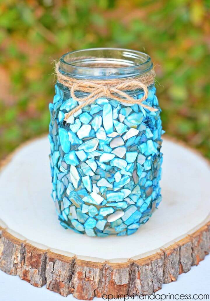 Beautiful DIY Beach Inspired Mason Jar