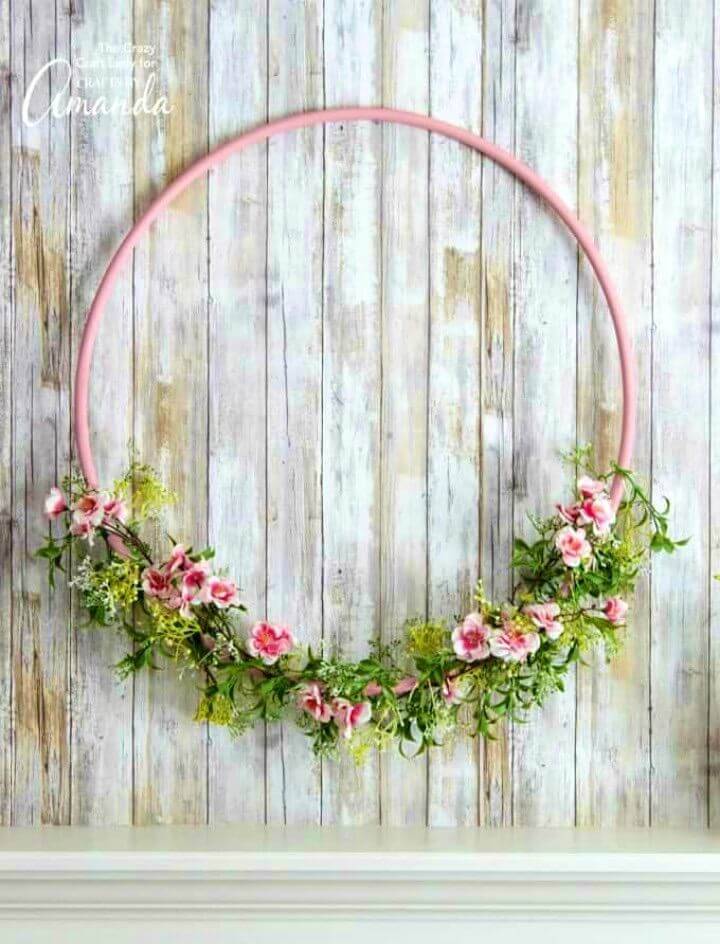 Cherry Blossom Hula Hoop Wreath