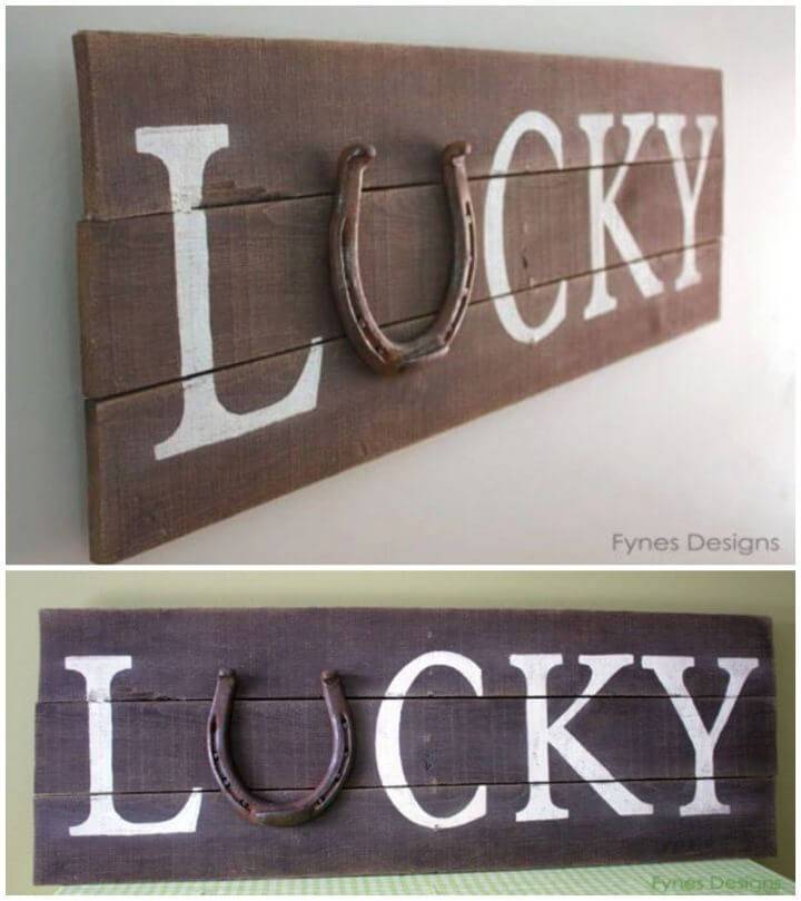 Create a Lucky Horseshoe Pallet Sign