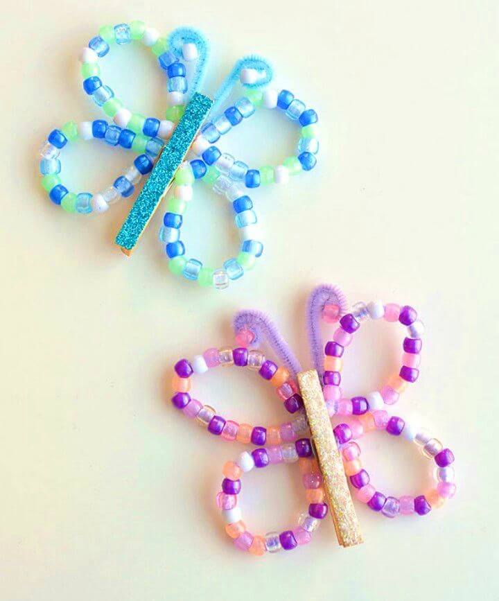 Neon Beaded Butterfly Craft for Kids - Crafty Morning