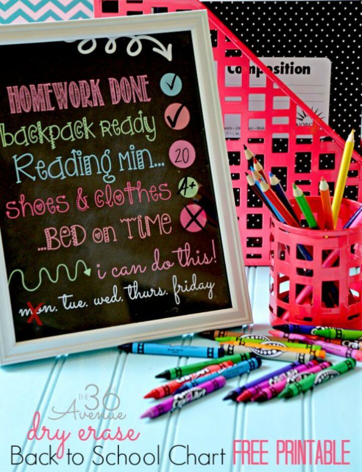 DIY Back to School Chart Printable