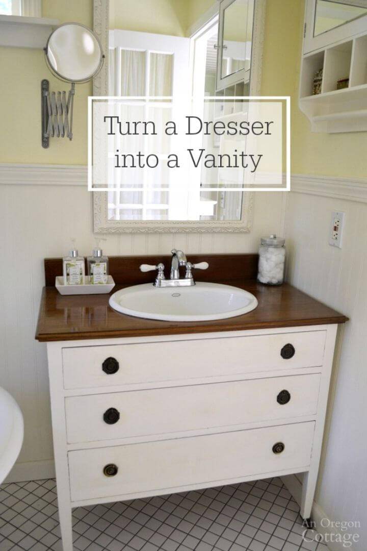 DIY Bathroom Vanity from Dresser