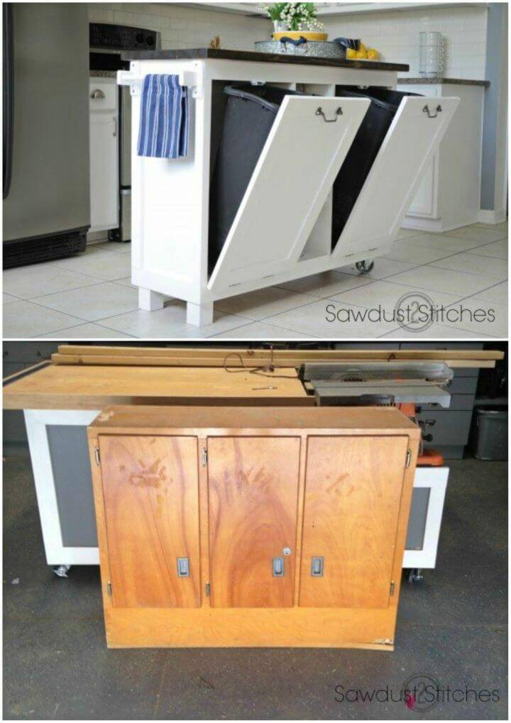 DIY Cabinet Transformed Into a Kitchen Island