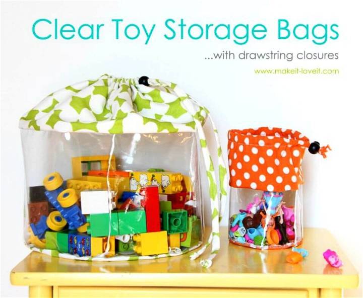 DIY Clear Toy Storage Bags with Drawstring Closure 1