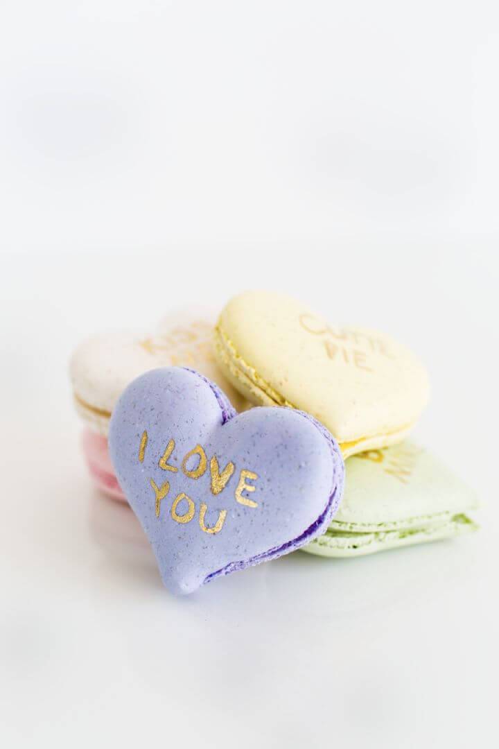 DIY Conversation Heart Macarons Gift for Anniversary