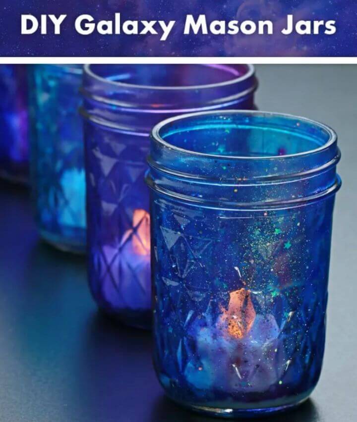 DIY Decoupage Galaxy Candle Jars