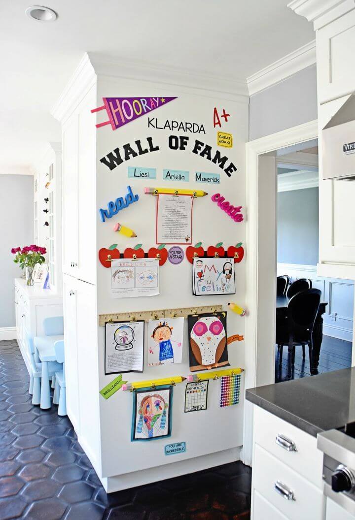 DIY Kids Art Display Wall 