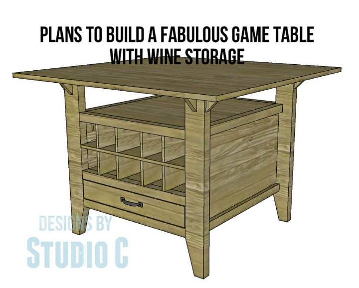 DIY Game Table With Wine Storage
